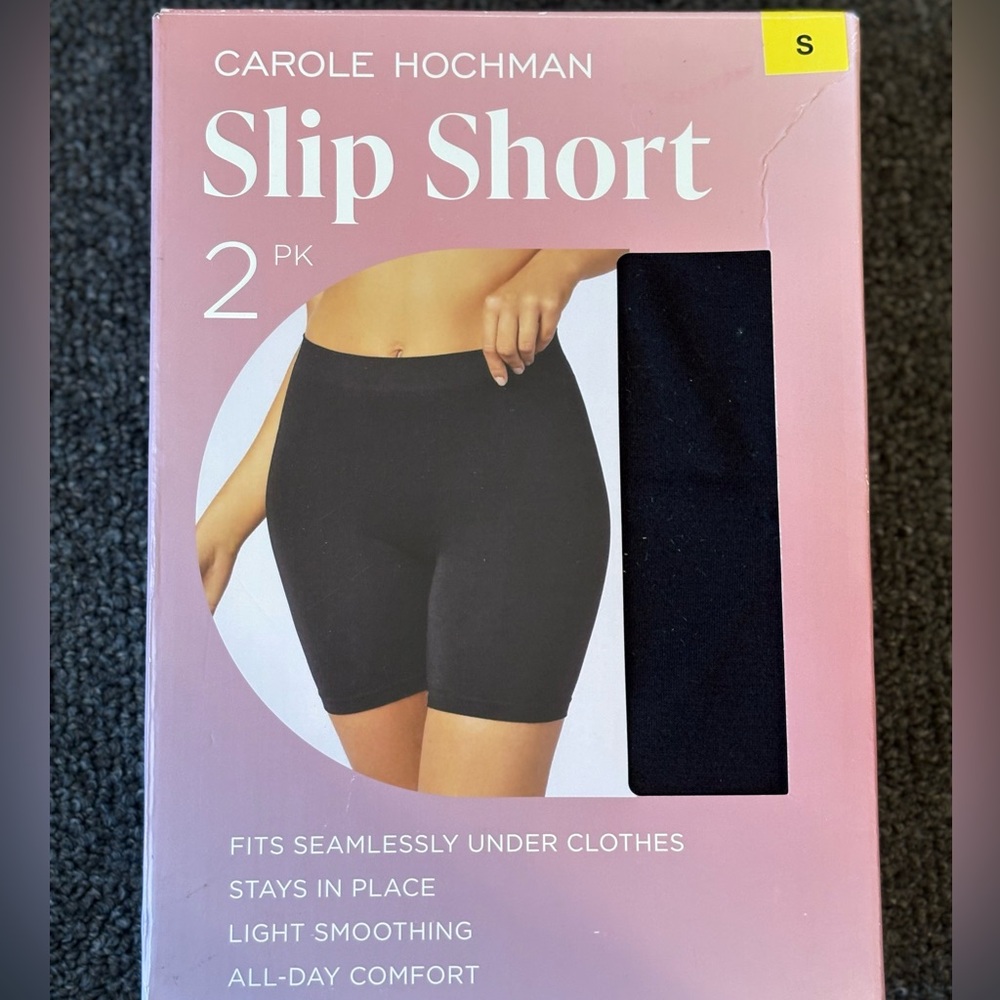 Womens Black Slip Shorts 2-Pack